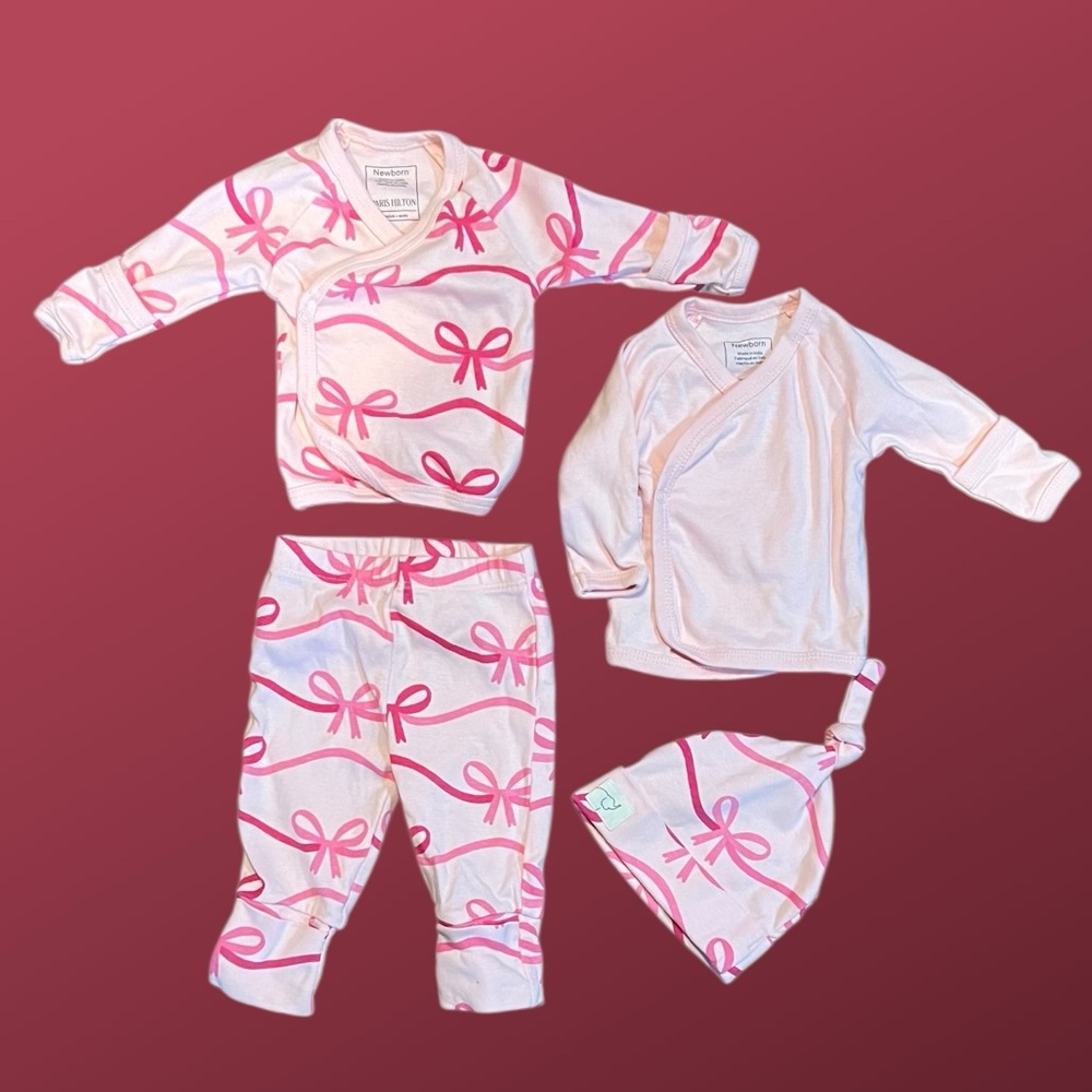 Monica + Andy Pink Bow Take Home Set Size Newborn